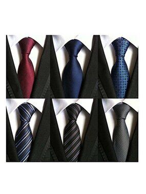 Lot 6 PCS Classic Men's Silk Tie Necktie Woven Neck Ties